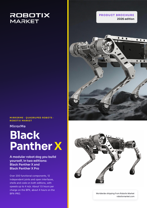 MirrorMe Black Panther X Pro robot quadrupède modulaire – Brochure du produit